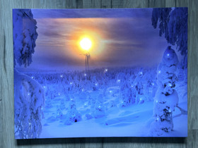 Pakkaspäivä Kuusamo led-taulu 30x40cm (ajastin)