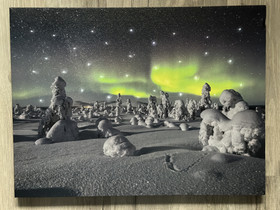 Revontulet Pallas-Yllästunturi led-taulu 30x40cm (ajastin)