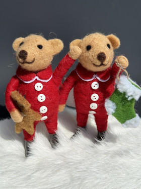 Nalle Teddy (2kpl) villa koriste 13cm, laj-2