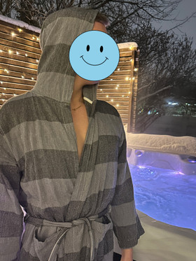 JOY harmaa/musta, Hamam-kylpytakki S