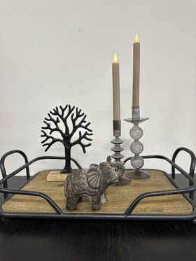 Metalli tarjotin Garson 52x31,5cm, puinen