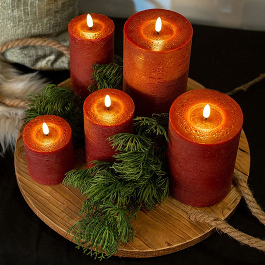 Punainen Ø7,5 x 12,5 cm M, LED-kynttilä (ajastin)