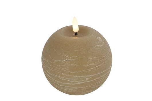 Beige Ø10cm M LED-pallokynttilä (ajastin)