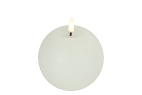 Valkoinen Ø10cm M LED-pallokynttilä (ajastin)