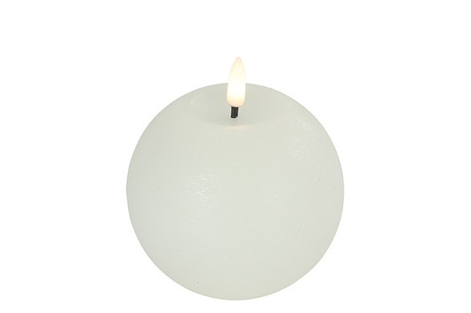 Valkoinen Ø10cm M LED-pallokynttilä (ajastin)