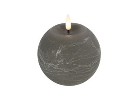 Harmaa Ø10cm M LED-pallokynttilä (ajastin)