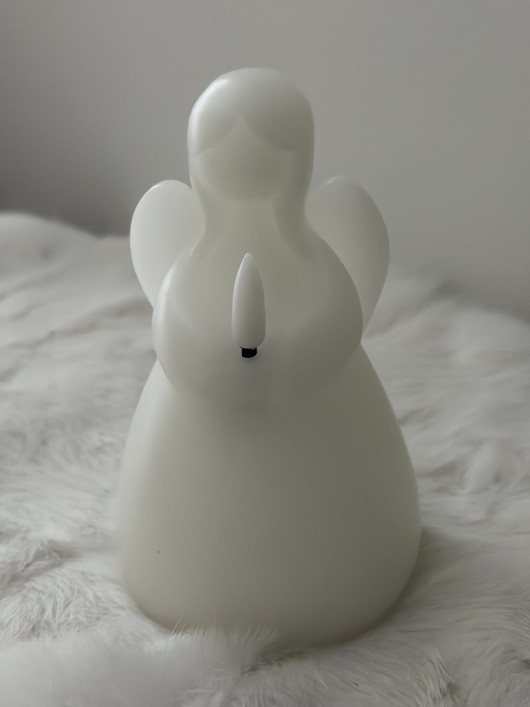 Valkoinen 14,5cm L, LED-enkelikynttilä (ajastin)