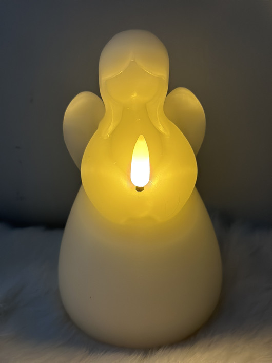 Valkoinen 14,5cm L, LED-enkelikynttilä (ajastin)