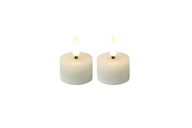 LED-tuikkukynttilä (2kpl) valkoinen Ø4cm (ajastin)