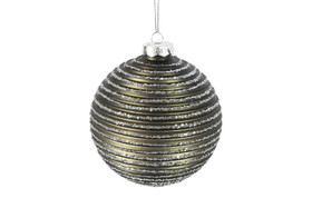 Lasipallo Hellin vihreä/hopea 8cm