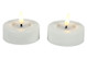 Valkoinen iso (2kpl) Ø6,7cm LED-tuikkukynttilä (ajastin, IP44)