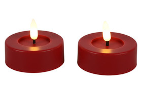 Punainen iso (2kpl) Ø6,7cm LED-tuikkukynttilä (ajastin)