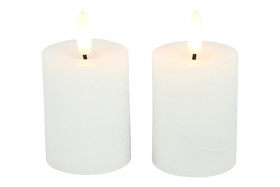 Valkoinen (2kpl) Ø5 x 9cm LED-lyhtykynttilä (ajastin)