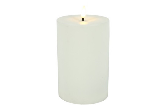 Valkoinen Ø10cm x 17,5cm , L LED-kynttilä (ajastin, IP44)