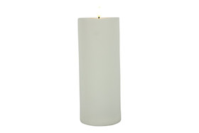 Valkoinen Ø10cm x 27,5cm , XL LED-kynttilä (ajastin, IP44)