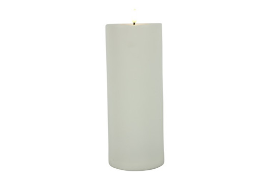 Valkoinen Ø10cm x 27,5cm , XL LED-kynttilä (ajastin, IP44)