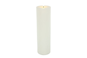 Valkoinen Ø10cm x 37,5cm , XXL LED-kynttilä (ajastin, IP44)