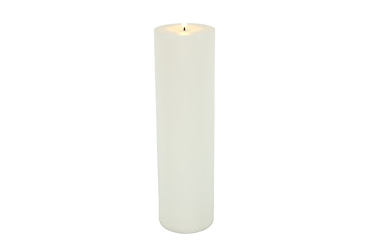 Valkoinen Ø10cm x 37,5cm , XXL LED-kynttilä (ajastin, IP44)