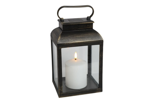 Linas LED-lyhty S, musta kultaharjauksella 25 cm (ajastin)