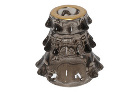 Joulukuusi kynttilänjalka Umina, lasia harmaa 7,5cm