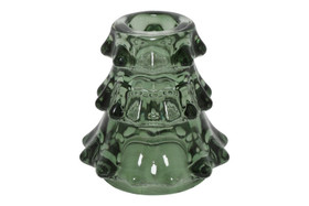 Joulukuusi kynttilänjalka Umina, lasia vihreä 7,5cm