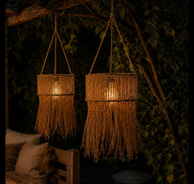 Aurinkokenno Janneke L, natural juuttia (IP44) 32cm