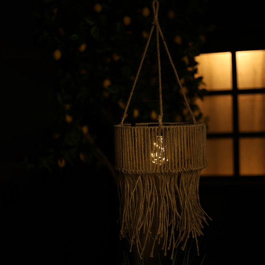 Aurinkokenno Janneke L, natural juuttia (IP44) 32cm