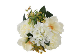 Magnolia-Pioni kimppu Sophia, valkoinen x7 42cm