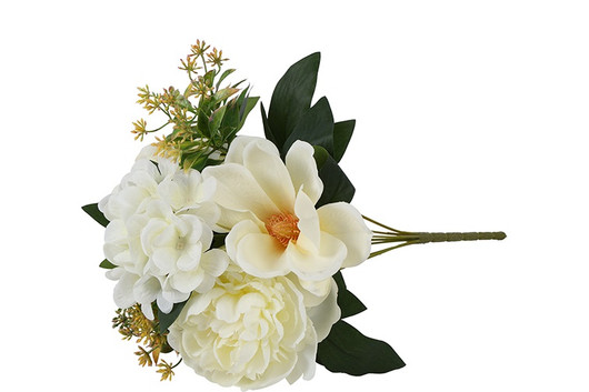 Magnolia-Pioni kimppu Sophia, valkoinen x7 42cm