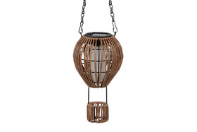 Aurinkokenno kuumailmapallo, rottinki ruskea (IP44) 58cm