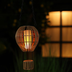 Aurinkokenno kuumailmapallo, rottinki ruskea (IP44) 58cm