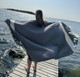 RELAX 430g, musta 100x180cm , Hamam pyyhe (ripustuslenkki)