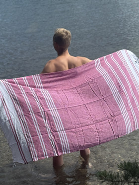 AURA 300g ECO, pinkki 90x170cm , Hamam pyyhe
