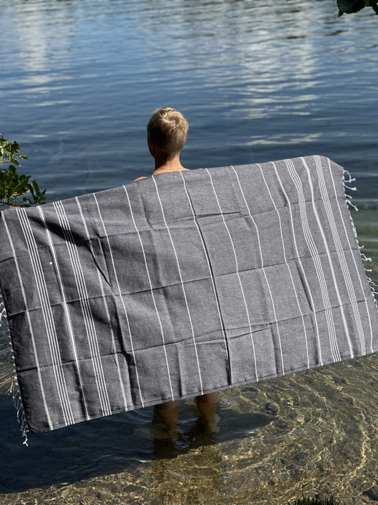 COSY 260g, musta, 100x180cm, Hamam pyyhe (ripustuslenkki)