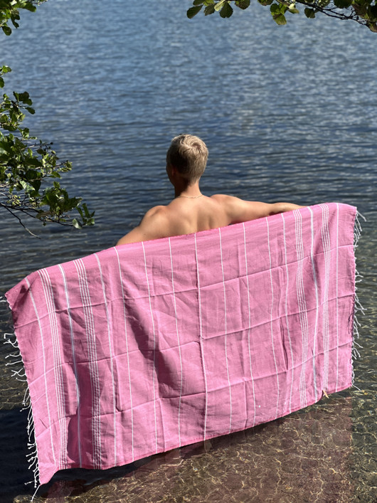 COSY 260g, pinkki, 100x180cm , Hamam pyyhe (ripustuslenkki)