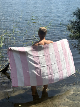 FLOW 300g ECO, pinkki 90x170cm , Hamam pyyhe