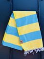 JOY 260g, keltainen/turkoosi, 100x180cm , Hamam pyyhe (ripustuslenkki)
