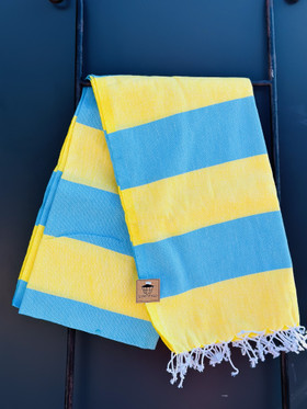 JOY 260g, keltainen/turkoosi, 100x180cm , Hamam pyyhe