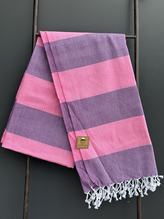 JOY 260g, lila/pinkki, 100x180cm , Hamam pyyhe (ripustuslenkki)
