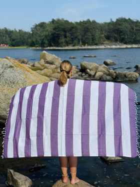 JOY 260g, lila/valkoinen, 100x180cm , Hamam pyyhe