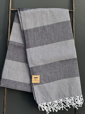 JOY 260g, musta/harmaa, 100x180cm , Hamam pyyhe (ripustuslenkki)