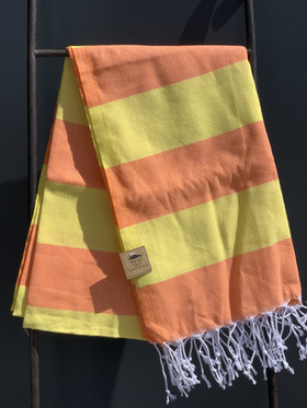 JOY 260g, oranssi/keltainen, 100x180cm , Hamam pyyhe (ripustuslenkki)