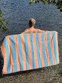 JOY 260g, oranssi/turkoosi, 100x180cm , Hamam pyyhe (ripustuslenkki)