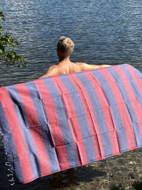 JOY 260g, sininen/punainen, 100x180cm , Hamam pyyhe