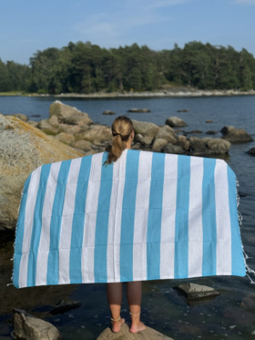 JOY 260g, turkoosi/valkoinen, 100x180cm , Hamam pyyhe 