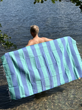 JOY 260g, vihreä/sininen, 100x180cm , Hamam pyyhe (ripustuslenkki)