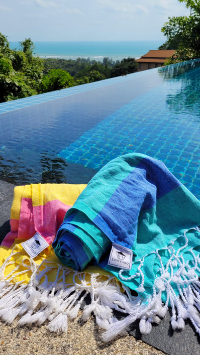JOY 260g, keltainen/pinkki, 100x180cm , Hamam pyyhe (ripustuslenkki)