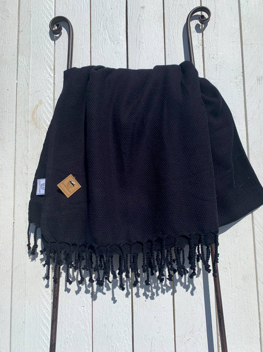 PAUSE 430g, musta, 100x180cm , Hamam pyyhe (ripustuslenkki)