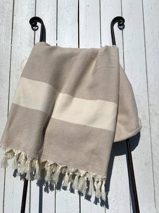 RELAX 430g, beige 100x180cm , Hamam pyyhe (ripustuslenkki)