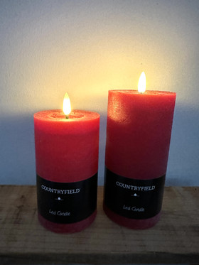 Punainen Ø7,5 x 12,5 cm M, LED-kynttilä (ajastin)